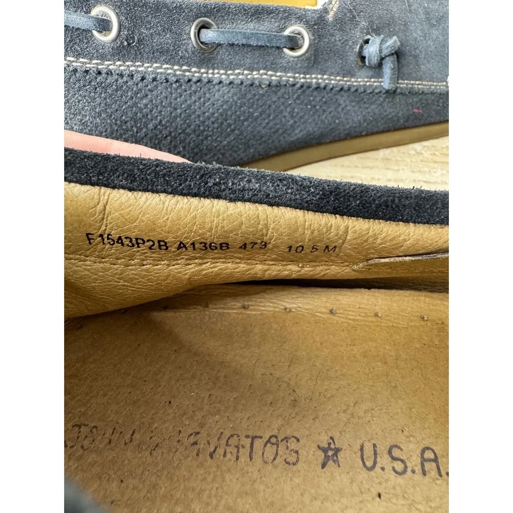 John Varvatos USA Navy Blue Suede Boat Shoes F1543P2B Men's Size 10.5 M